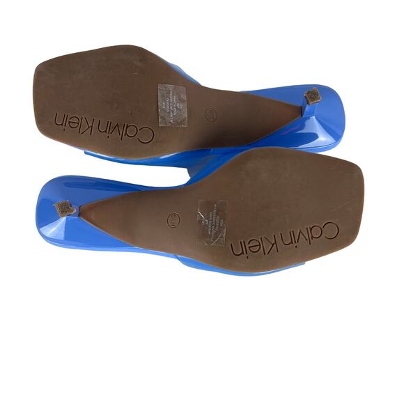 Calvin Klein Women's Blue Padded Graya Square Toe Kitten Heel Slip Sz 6.5 - Picture 5 of 9